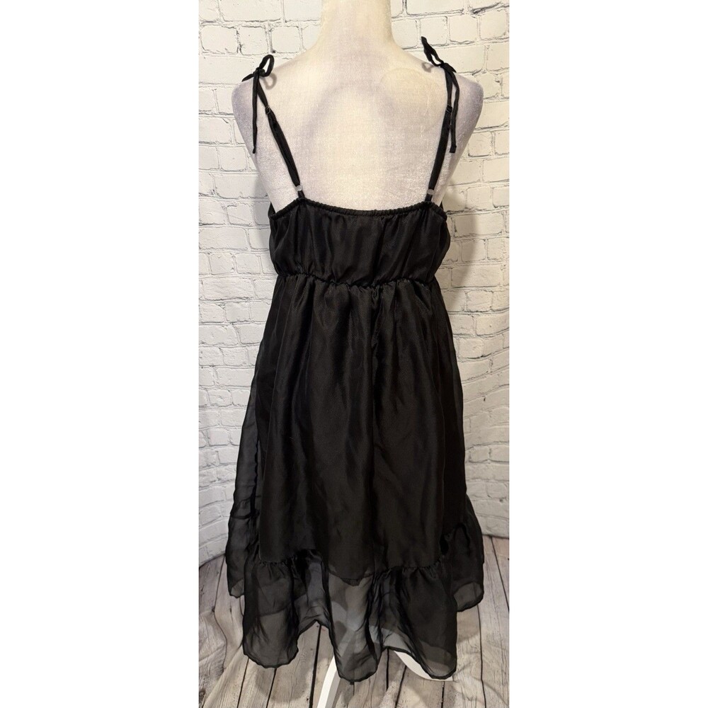 NWT Wild Fable Women's Organza Midi Babydoll Dress Black Size Large - Picture 5 of 8